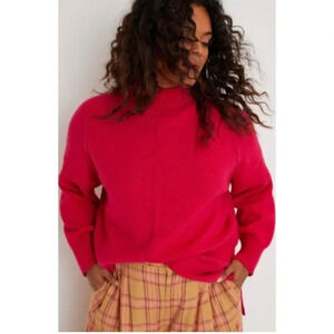 MAEVE Anthropologie Women's Hot Pink Crystal Tunic Turtleneck Sweater Size XS